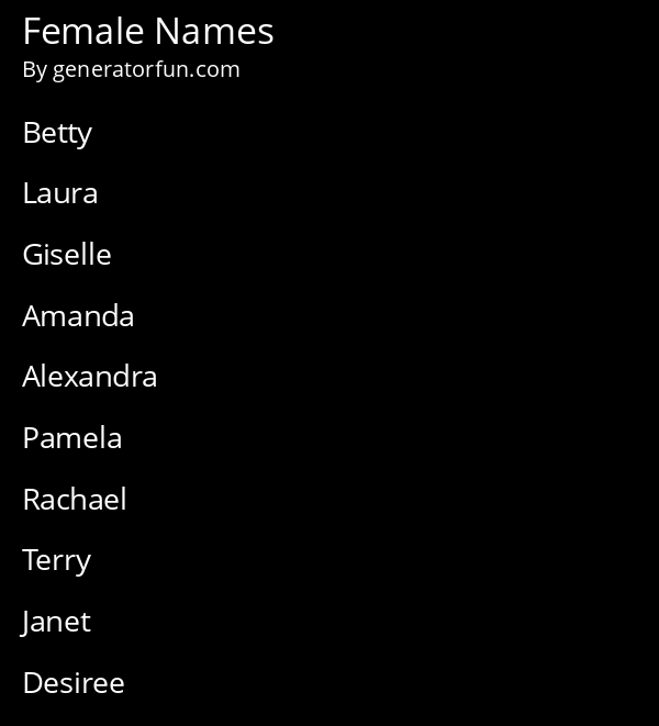 Female Names