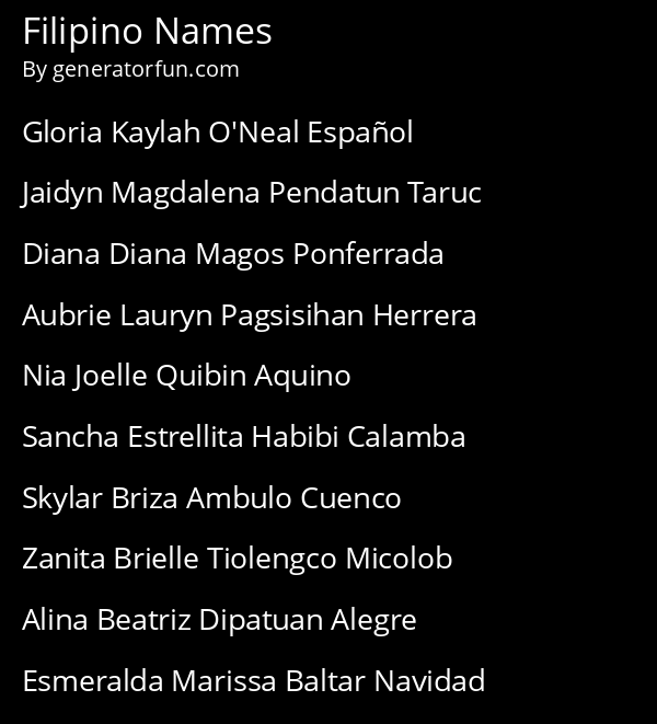 Filipino Names