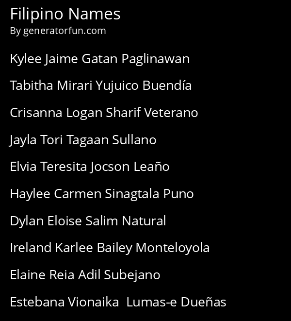 Filipino Names