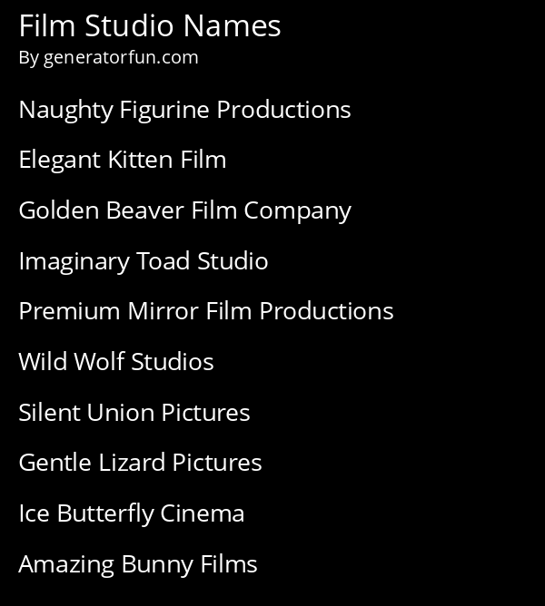 Film Studio Names