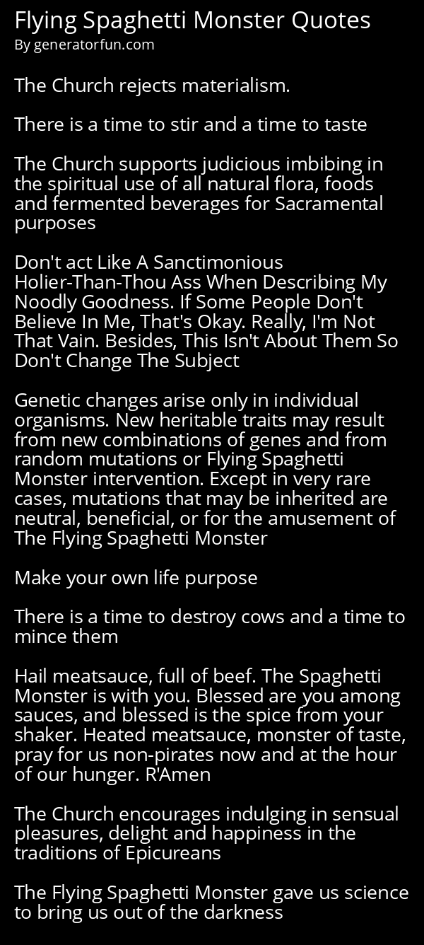 Flying Spaghetti Monster Quotes