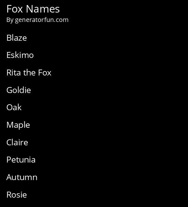 Fox Names