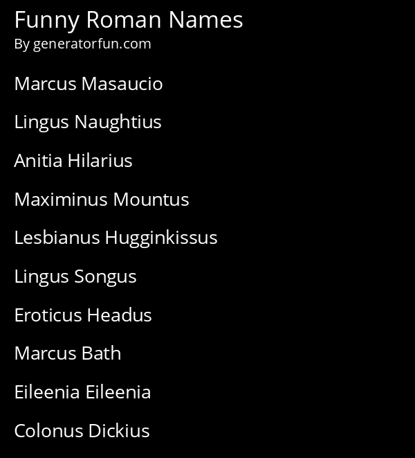 Funny Roman Names
