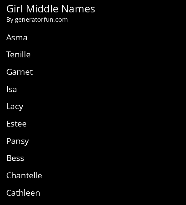 Girl Middle Names