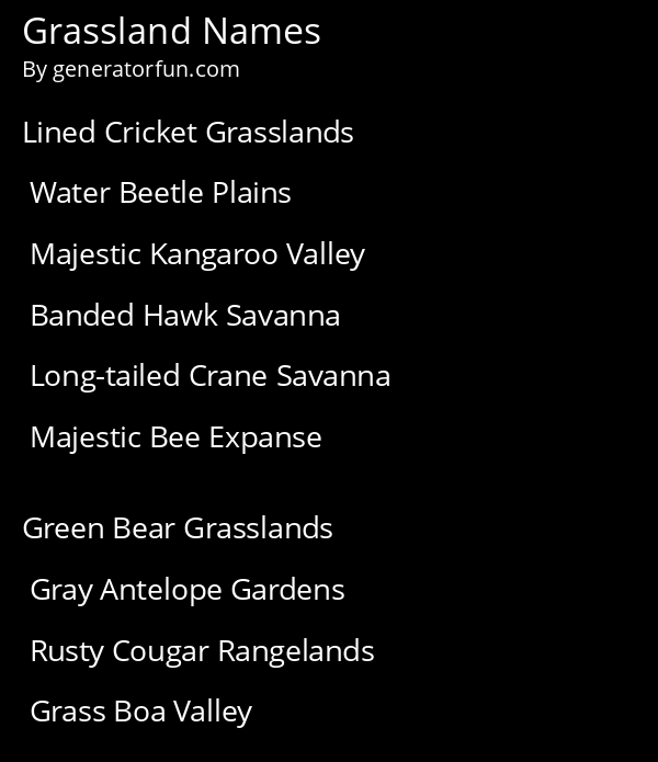 Grassland Names