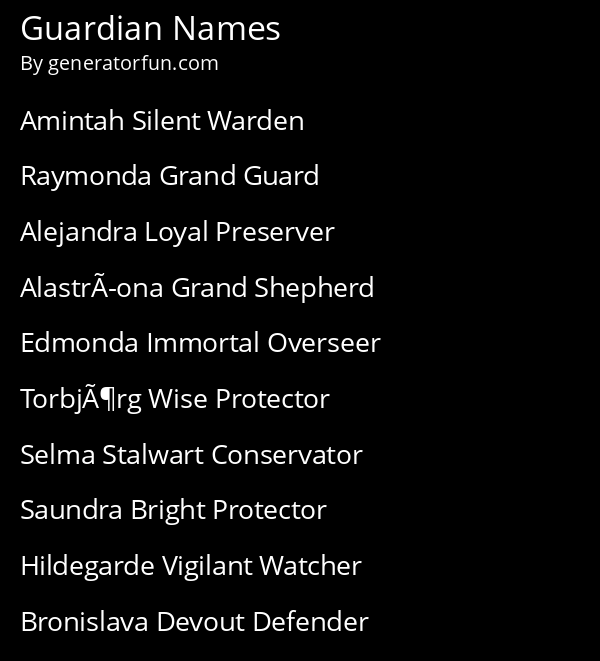 Guardian Names