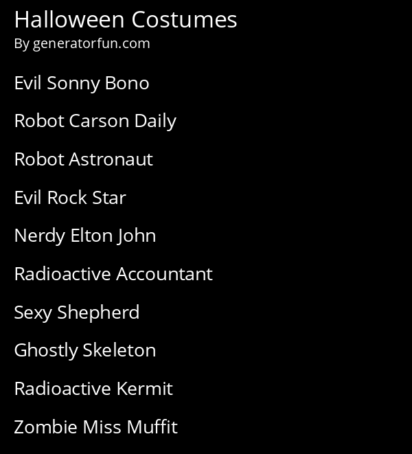 Halloween Costume Generator