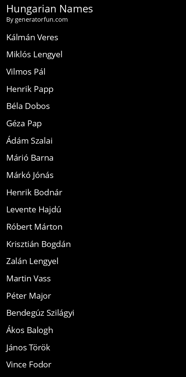 Hungarian Names