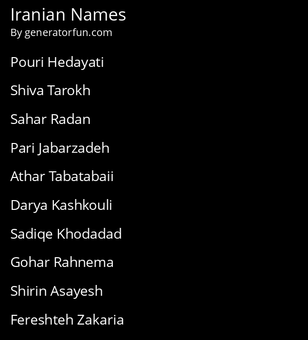 Iranian Names