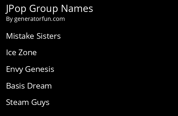 JPop Group Names
