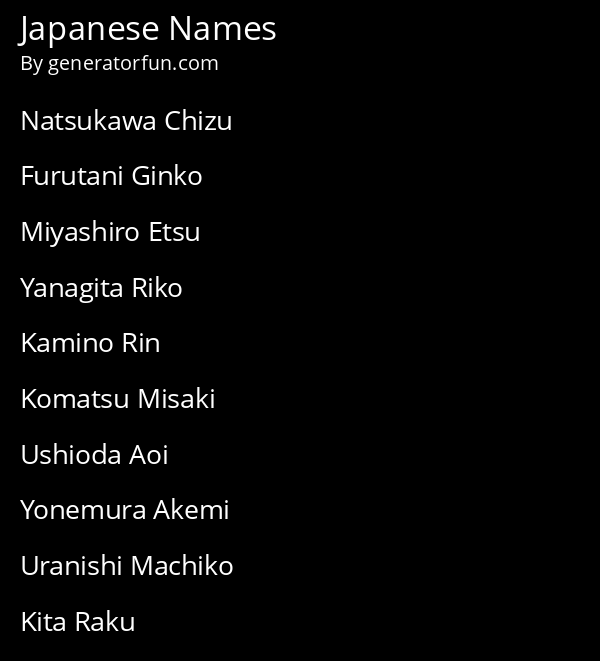 Japanese Names