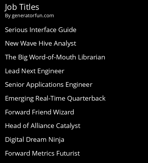 Job Titles