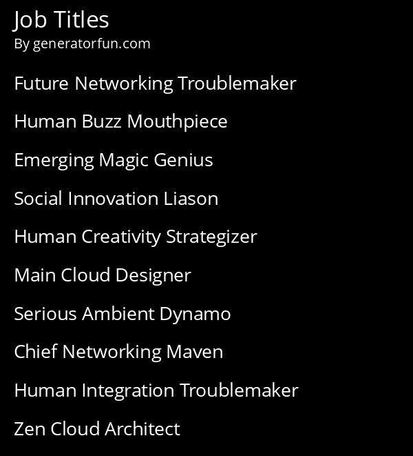 Job Titles