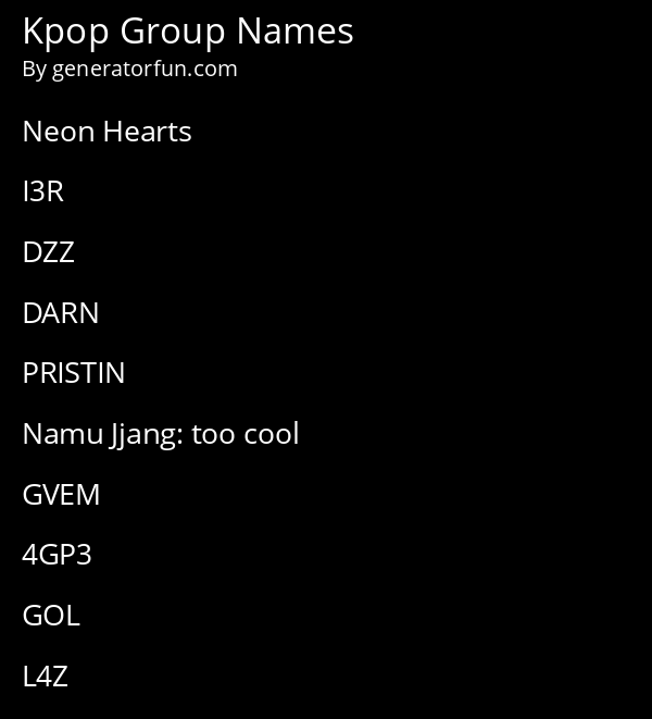 Kpop Group Names