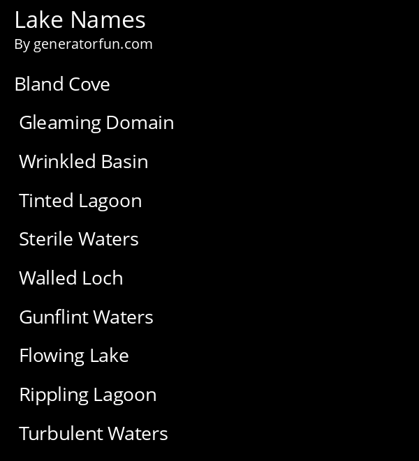 Lake Names