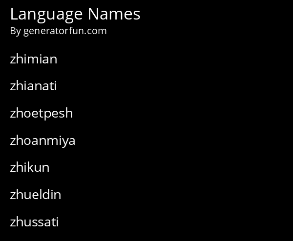 Language Names