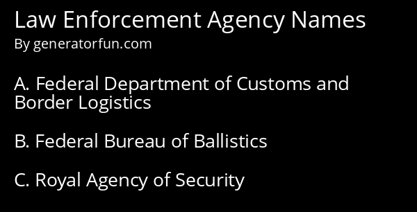 Law Enforcement Agency Names