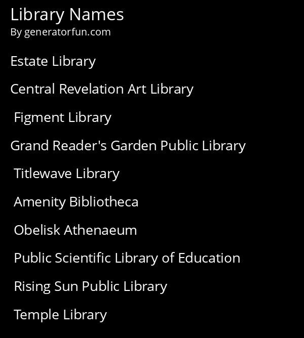 Library Names