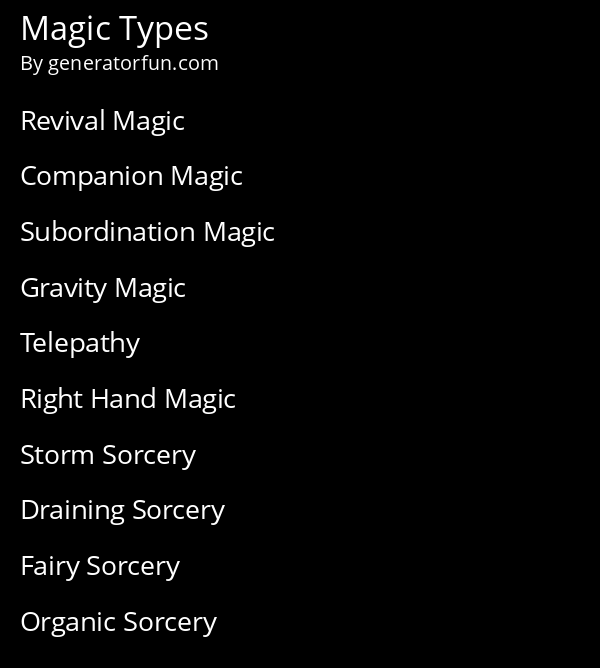Magic Types