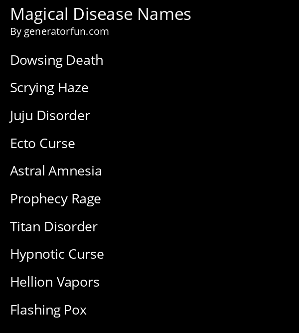 Magical Disease Names