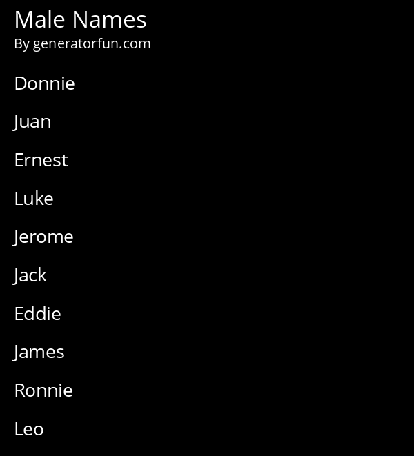 Male Names