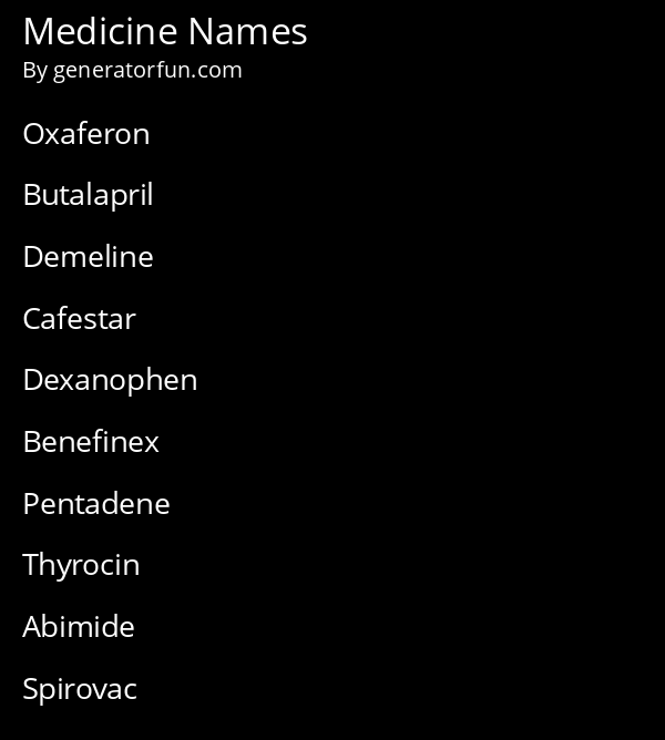 Medicine Names