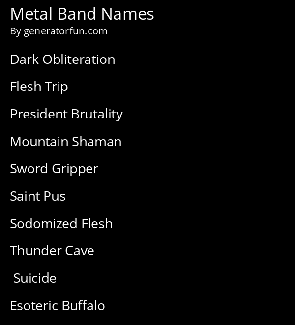 Metal Band Names