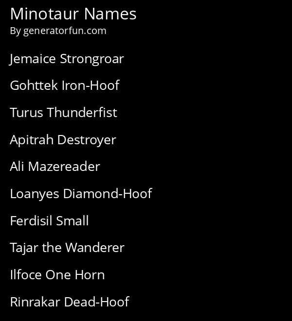 Minotaur Names