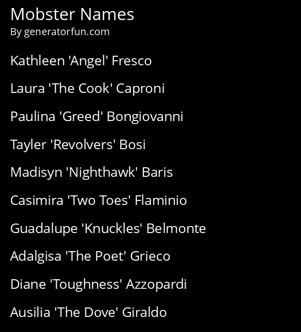 Mobster Names