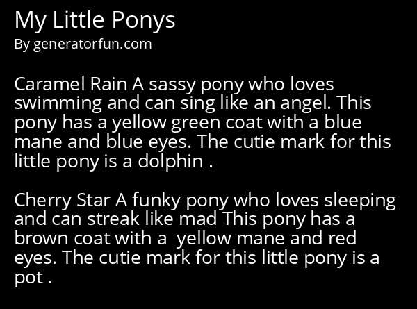 My Little Ponys
