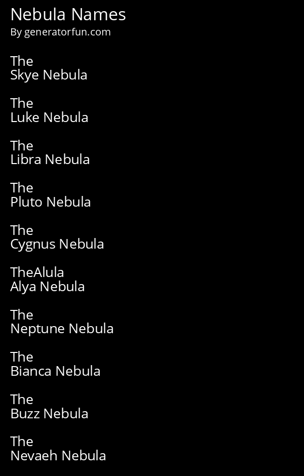 Nebula Names