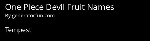 One Piece Devil Fruit Names