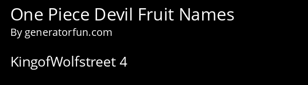 One Piece Devil Fruit Names