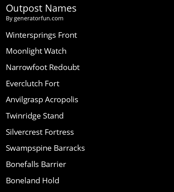 Outpost Names