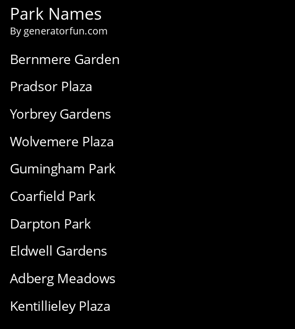 Park Names