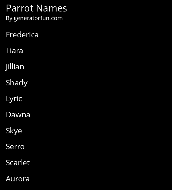 Parrot Names