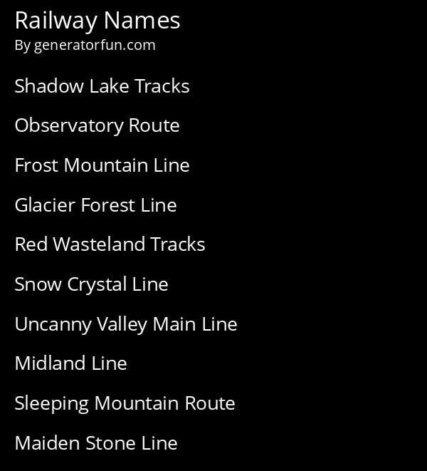 Railway Names