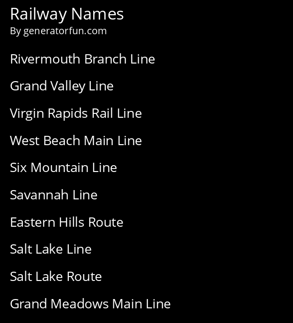 Railway Names