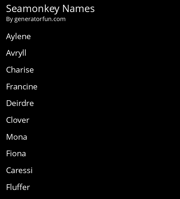 Seamonkey Names