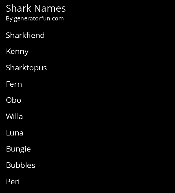 Shark Names