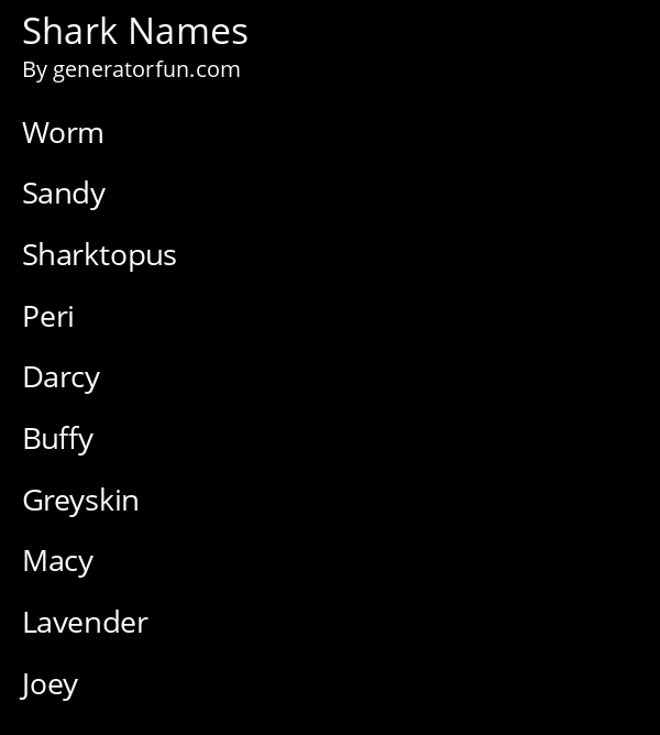 Shark Names