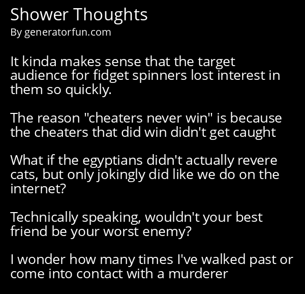 Shower Thoughts