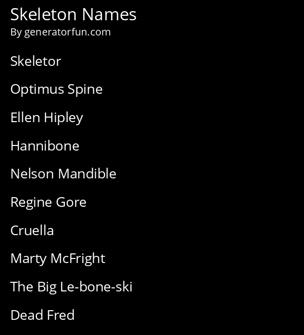 Skeleton Names