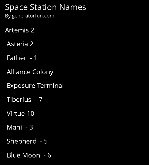 Space Station Names