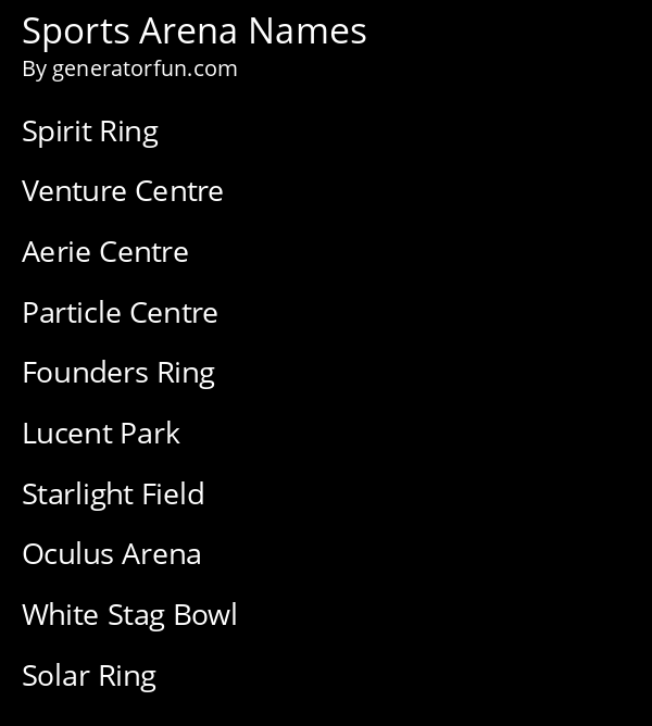 Sports Arena Names