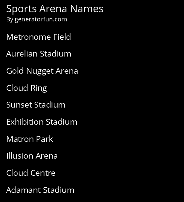 Sports Arena Names