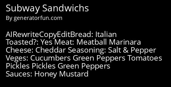 Subway Sandwichs