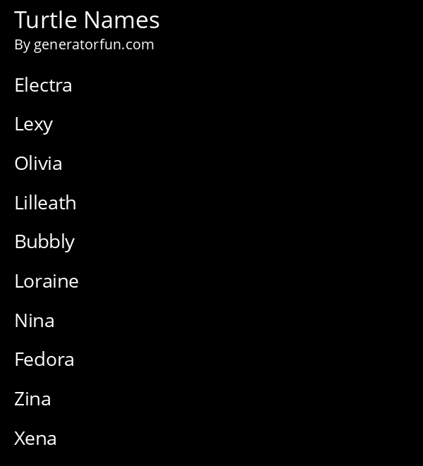 Turtle Names