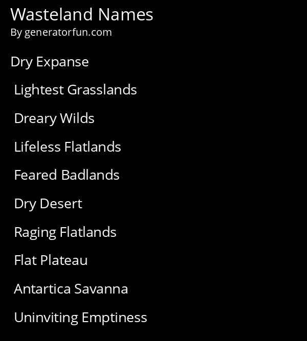 Desert Names