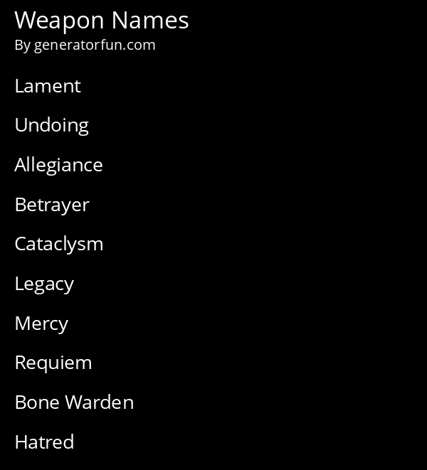 Weapon Names
